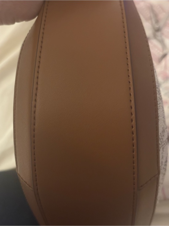 Michael Kors Cream and Brown MK Logo Shoulder Hobo Bag
